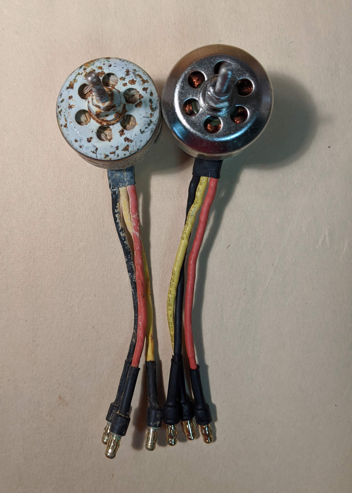 Brushless motors rusted
